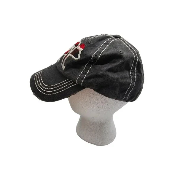 Kbethos Vintage Mama Bear W/ Santa Hat Distressed Stitch Baseball Cap - Picture 4 of 7